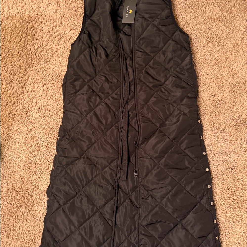 Black Quilted Sleeveless Jacket with tags new!